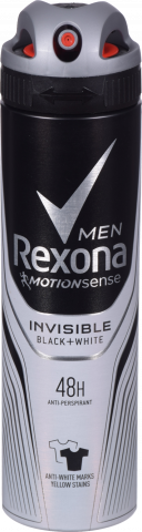 Дезодор Rexona 150 мл спрей дчол. Невидимий на чорному і білому