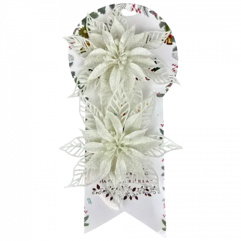 Прикраса ялинкова Квіти 2 шт, 15 см білі арт. ZT24-F121 9245 И457