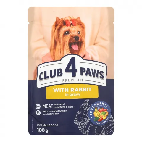 Корм д/собак Клуб 4 лапи 100 г Premium Кролик в соусі