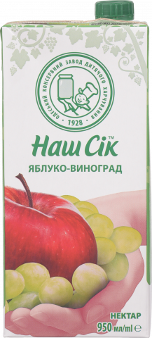 Нектар Наш Сік 0,95 л т/п Виноградно-яблучний