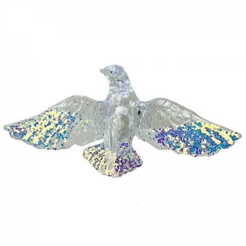 Підвіска ялинкова Пташка 128,5 см срібні блискітки арт. WH25055 9245 И976