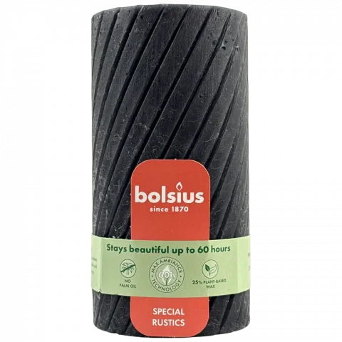 Свіча Bolsius 130/68 рустік сіра 60 год. 103638050331
