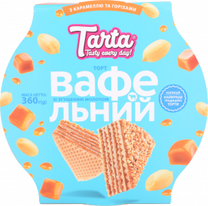 Торт Tarta 360 г Ваф. зі згущ. молоком карамельно-арахісовий