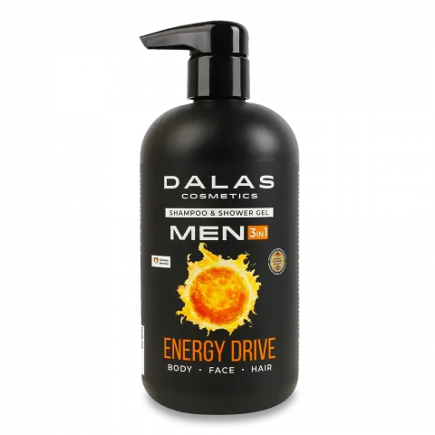 Шампунь-гель д/душу Dalas Men 550 мл Energy drive 3в1