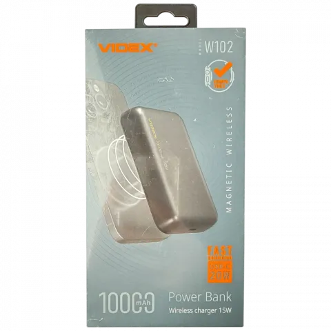 Повербанк Videx з б/др. зар VPB-W102-G 10Ач 22.5W
