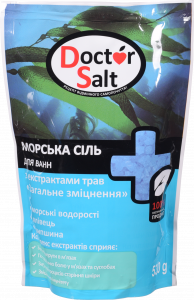Сіль д/ванн морська Доктор Сіль 530 г з екстрактом трав Загальне зміцнення