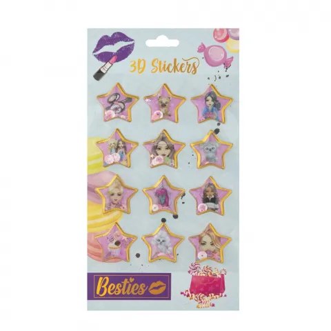 Ігровий набір д/творчості Besties 3D наліпки з блискітками Зірка 12 шт. 961017