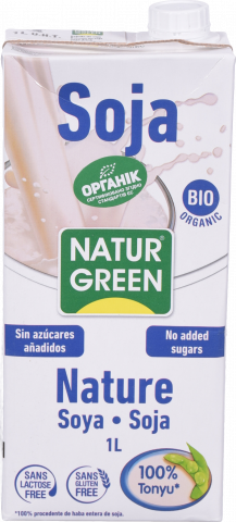Молоко NaturGreen рослин. органіч. 1 л з сої без цукру бглютену