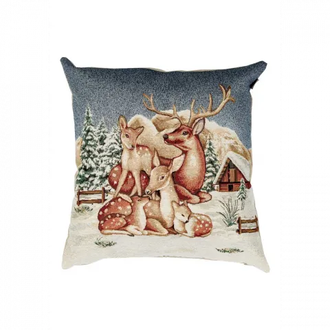 Подушка Прованс декоративна 45х45 см Блакитне сяйво Оленята