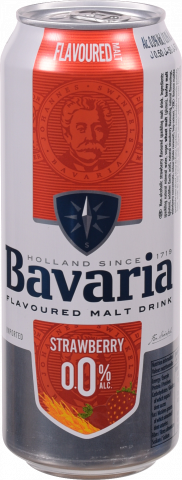 Пиво Баварія 0,5 л з/б б/алк. Полуниця