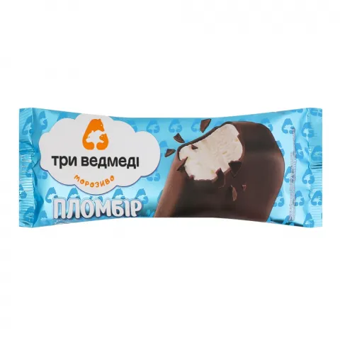 Морозиво Три Ведмеді 70 г пломбір глазур.