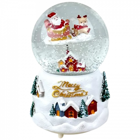 Куля водяна сніжна Різдвяна зі світлом і музикою арт. JM24109YC 7941 И