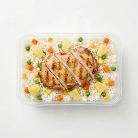 Рис по-Гавайськи зі Стейком Курячим 300  г