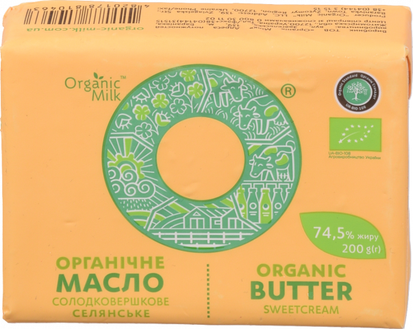 Масло Organic Milk органіч. 74,5 200 г Селянське