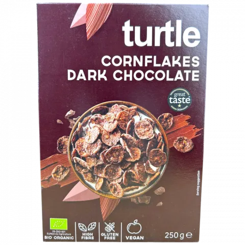 Пластівці кукурудзяні Turtle 250 г в темному шоколаді б/глютену органічні