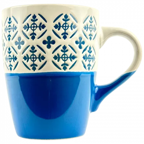 Чашка керм. Ardesto Ornament 320 мл синьо-білий AR3045BL