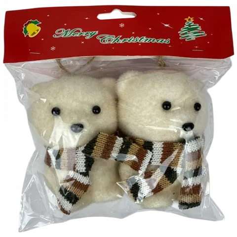 Прикраса ялинкова Білий ведмідь 2 шт, 116 см кремовий арт. 2025PJ336 9245 И634