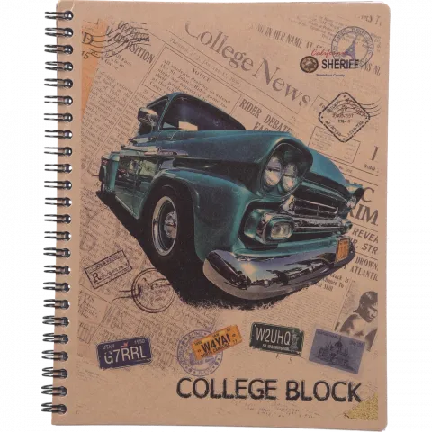 Блокнот Buromax Kraft А5 80 арк. на пруж. клітинка отвір д/архів.