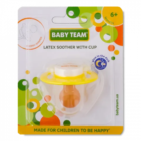 Пустушка Baby Team латексна вишнеподібної форми що світиться вночі 3225