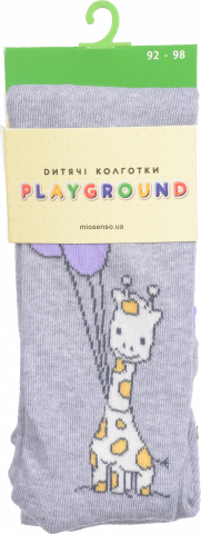 Колготки дит. Playground 0229 Жираф та заєць світло-сірий, р. 092