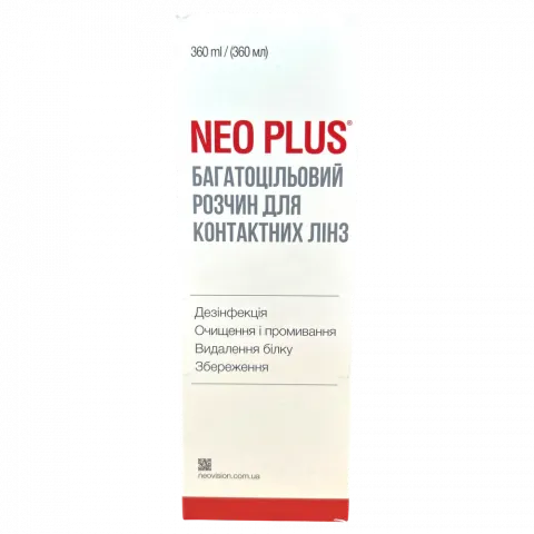 Розчин Neo Plus 360 мл д/контактних лінз багатоцільовий в коробці