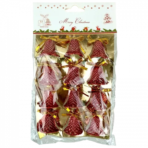 Набір дзвіночків 12 шт 3 см червоні арт. XM-25021 9245 И082