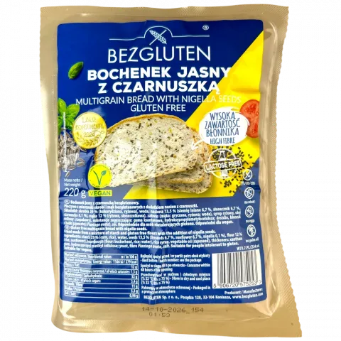 Хліб Bezgluten 220г з чорним кмином б/глютену И253(Польща)