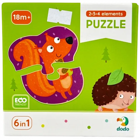 Іграшка Dodo Пазл 2-3-4 ел. Лісові тварини 300195