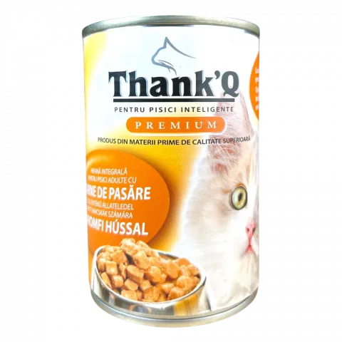 Корм д/котів THANKQ PREMIUM 415г Курка з/б (Румунія)