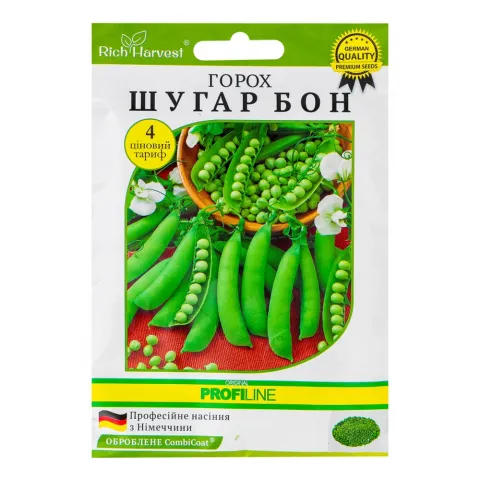 Насіння Rich Harvest Горох цукровий Шугар Бон 20 г
