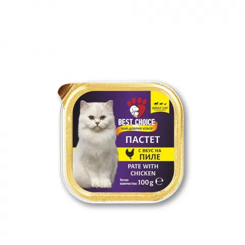 Паштет д/котів Best Choice з куркою 100г И106