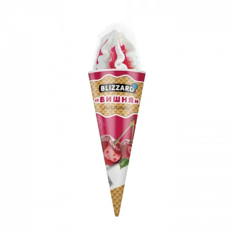 Морозиво Blizzard 140 г ріжок Ваніль-вишня з молоч. глаз.