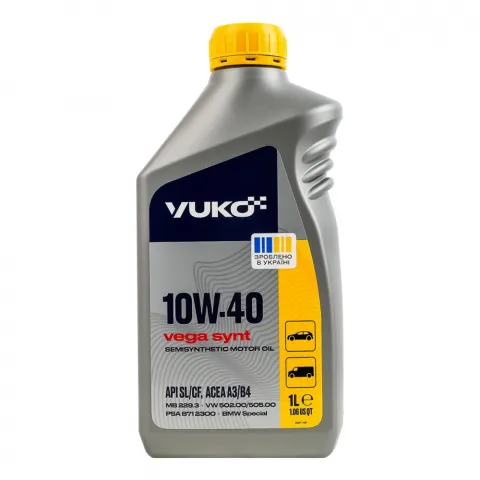 Олива моторна Yuko Vega Synt 10W-40 API SL/CF 1л