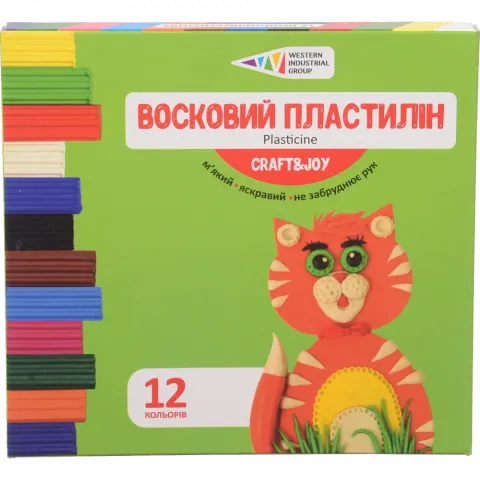 Пластилін восковий 12 кольор. 144 г 331017/Cr