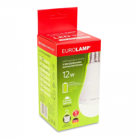 Лампа з акумулятором Eurolamp LED A70 12W E27 4500K