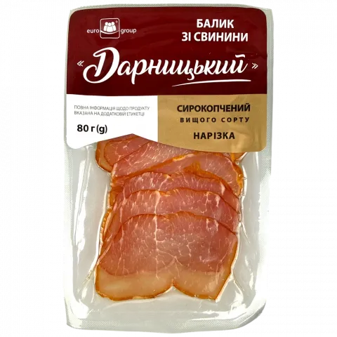 Балик Єврогруп Дарницький 80 г наріз. с/к в/ґ