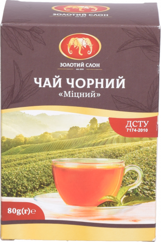 Чай Золотий Слон 80 г чорн. Міцний (П)