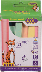Крейда кольор. ZiBi 12 шт. Kids Line квадратна карт. коробка ZB.6703-99