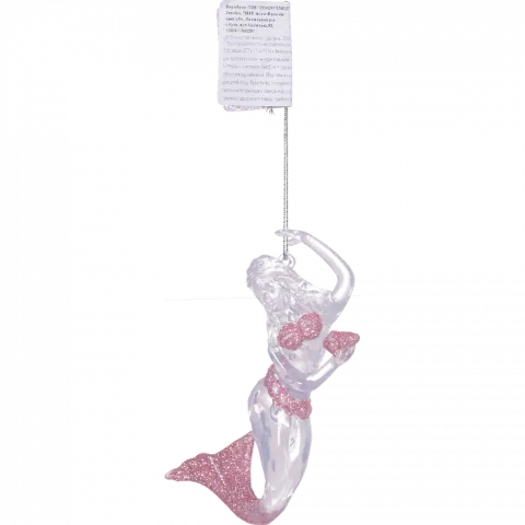 Підвіска на ялинку пласт Русалка Прозора оздоблена 11,5х5 см 1902-5