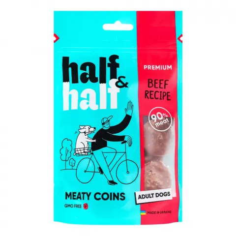 Ласощі д/собак HalfHalf 100 г з яловичиною