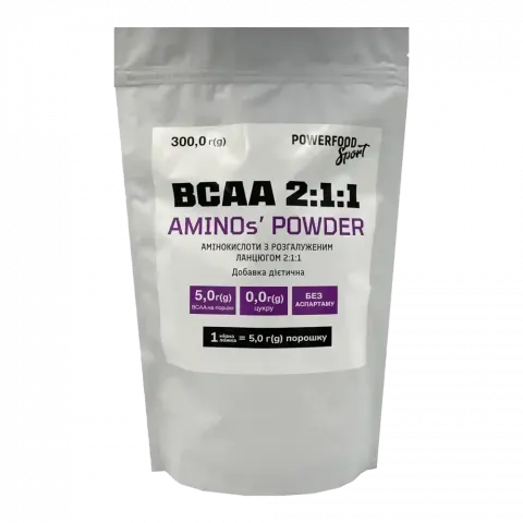 Добавка дієтична Powerfood Sport 300 г Амінокислоти 2:1:1 Amino`s