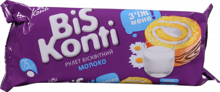 Рулет Конті BisKonti 150 г Молоко