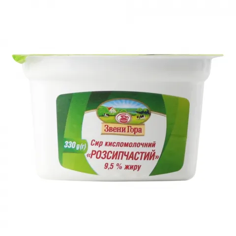 Сир кисломол. Звенигора 9,5 330 г Ніжний