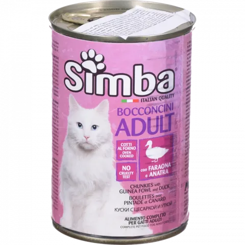 Корм д/котів Monge Simba 415 г цесарка з качкою