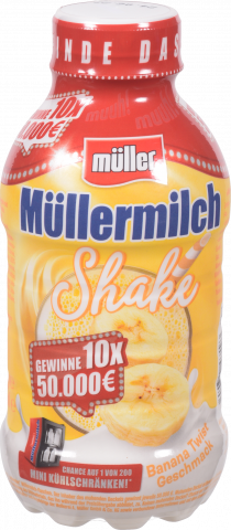 Молочний шейк Muller 400 мл 3,5 Полуниця/Шоколад/Ваніль/Банан (Німеччина)