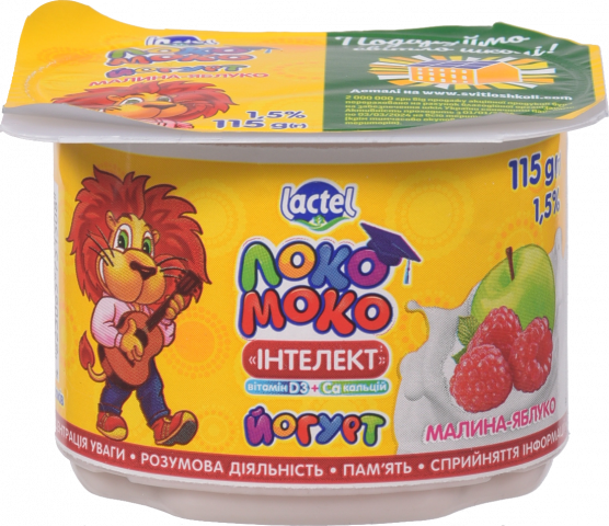 Йогурт Локо Моко 1,5 115 г Малина-яблуко Інтелект