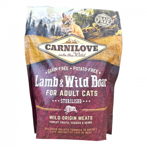 Корм д/котів стериліз. Carnilove 400 г ягня та дикий кабан