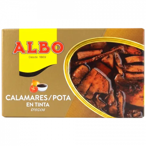 Кальмари ALBO 112г з/б у власн.чорнилі шмат.И440 (Іспанія)