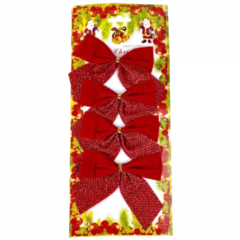 Набір бантів 4 шт 1010 см червоні арт. WJX25-3265 9245 И627