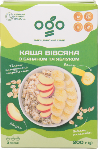 Каша Вівсяна Ogo 200 г з яблуком та бананом